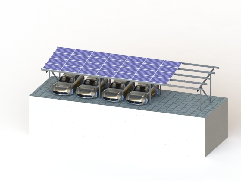 W-shaped/N-shaped solar panel carport mounting solution