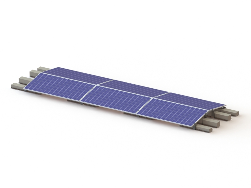 Efficient and cost-effective flat roof solar mounting solution with ballast