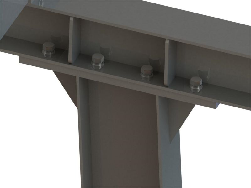 Detailed view of solar carport mounting system