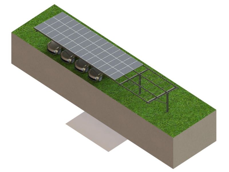 Single-post solar panel mount for carports