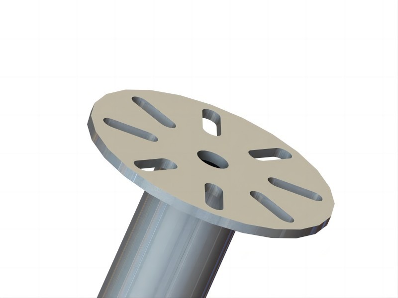 The detail of ground screw's flange