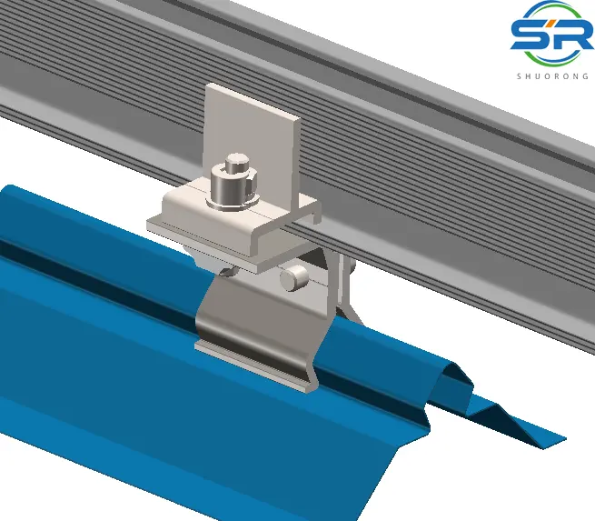 SR solar kliplok clamps for pitched metal roof mounting system