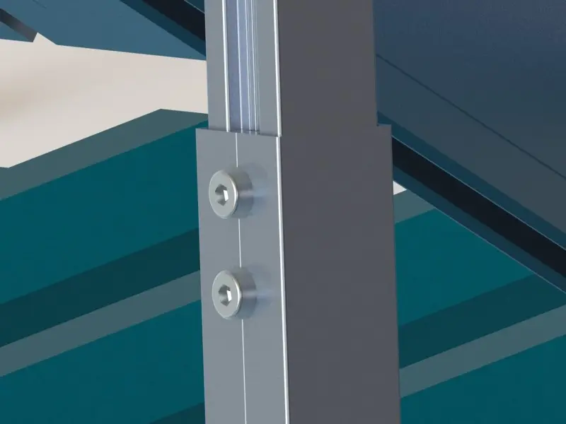 Precision-engineered adjustment point of SR Solar adjustable triangle mounting system for optimized tilt angles