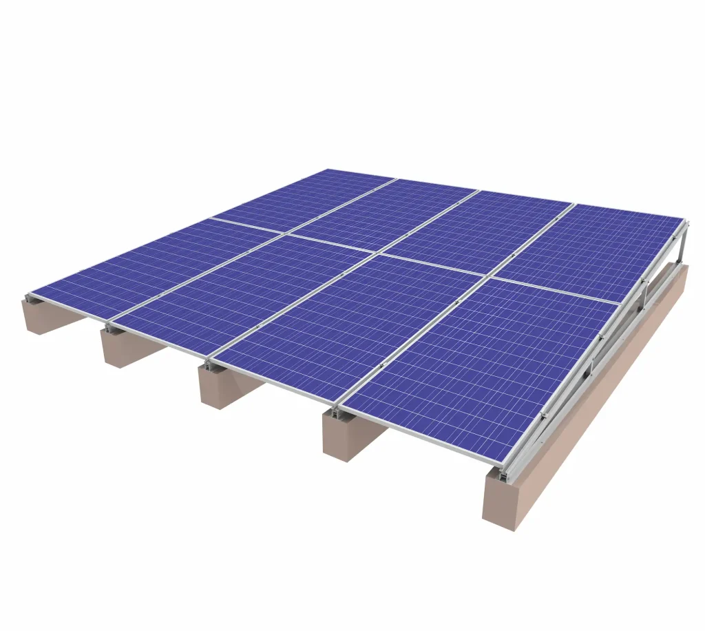 SR Solar flat roof triangular bracket mounting system for commercial PV installations