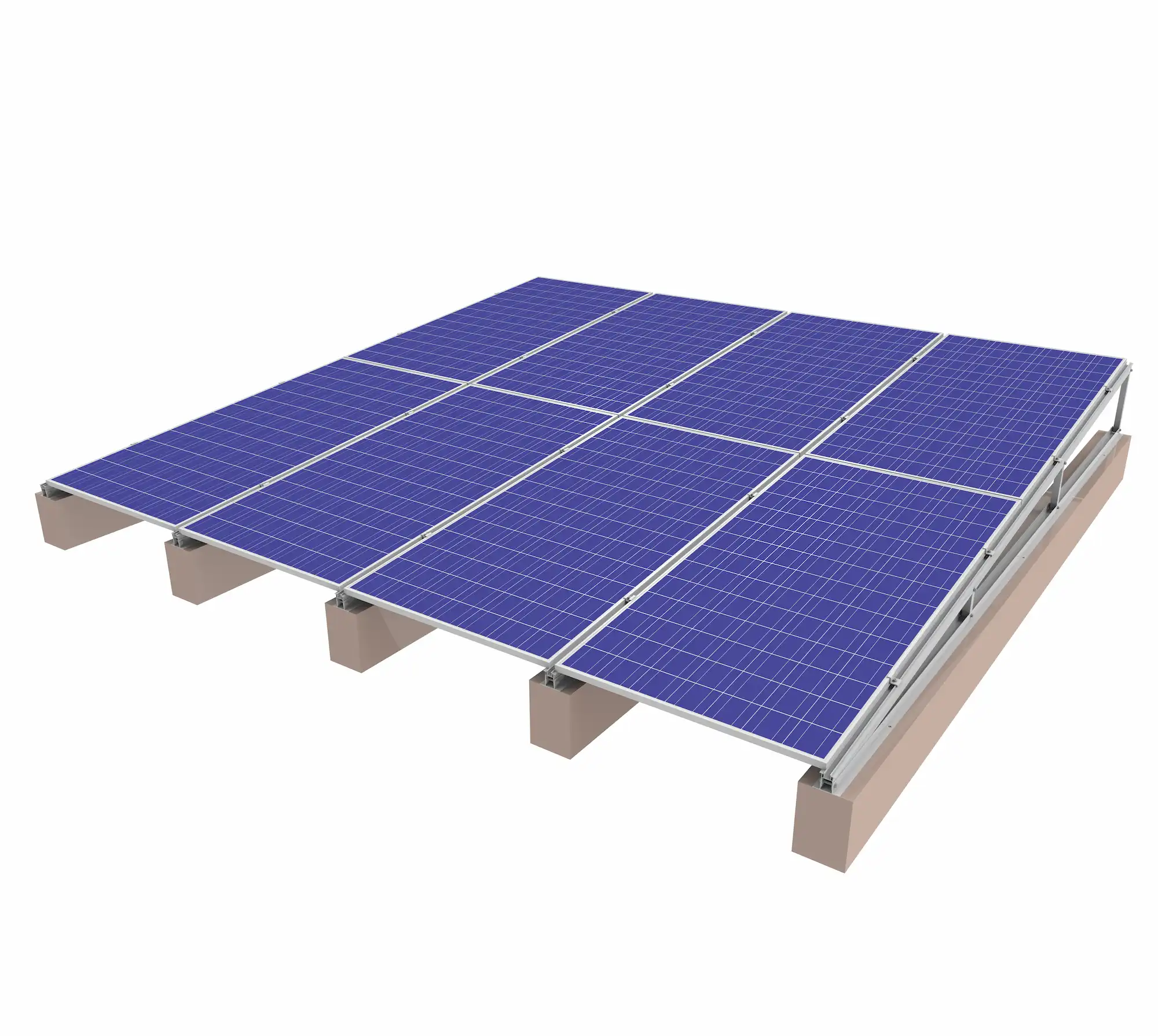SR Solar flat roof triangular bracket mounting system for commercial PV installations