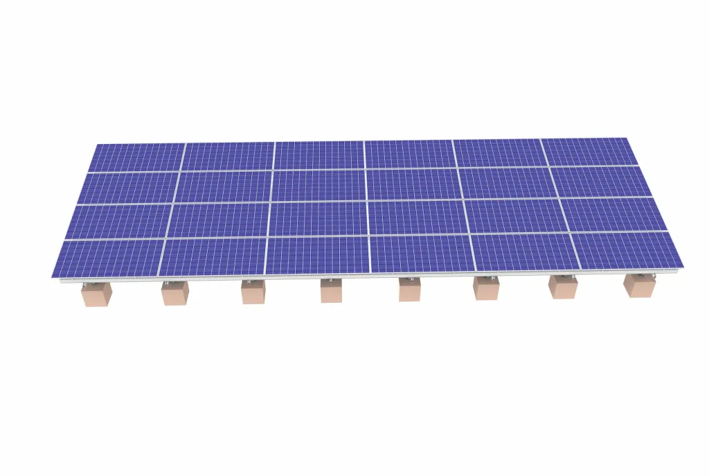 sr-solar-ballasted-flat-roof-mounting-system-front-view