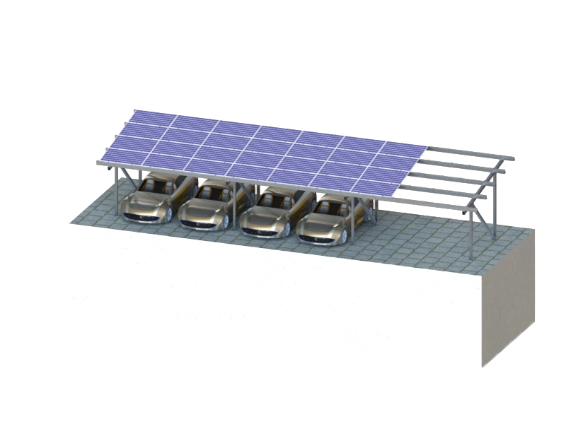 SR Solar heavy-duty N-type aluminum solar carport structure providing multi-vehicle shading with premium solar panels.