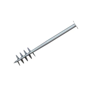 Heavy-duty SR Solar DZ04 4-blade ground screw made of Q235B steel.