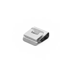 SR Solar CC06 stainless steel cable clip integrated into a commercial rooftop solar array.