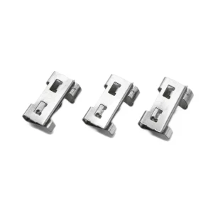 Custom-sized SR Solar CC10 stainless steel clip showcasing flexible cable routing slots.