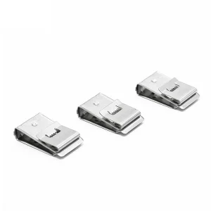 Precision-manufactured SR Solar CC15 SUS304 stainless steel cable clip for PV wire management.
