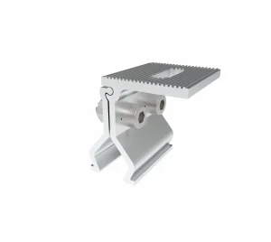 SR Solar AL6005-T6 aluminum SR-SC04 Kliplok clamp with SUS304 bolts for non-penetrative roof mounting.