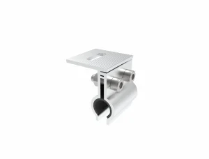 SR Solar AL6005-T6 aluminum SR-KC09 Kliplok clamp with SUS304 bolts for non-penetrative roof mounting.