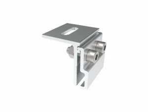SR Solar AL6005-T6 aluminum standing seam SR-KC10 Kliplok clamp with SUS304 bolts for secure roof mounting.