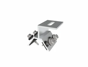 SR Solar AL6005-T6 aluminum Kliplok clamp SR-TC01 with SUS304 bolts for standing seam roof mounting.