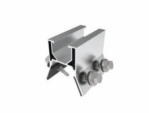 SR Solar AL6005-T6 aluminum SR-TC04 railless Kliplok clamp with SUS304 bolts for rail-free roof mounting.