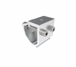 SR Solar AL6005-T6 aluminum universal Kliplok clamp SR-YC02 with SUS304 bolts for non-penetrative roof mounting.
