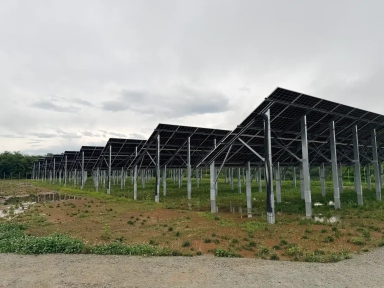 Heavy-duty steel perimeter fencing system protecting solar PV power plant by SR Solar.