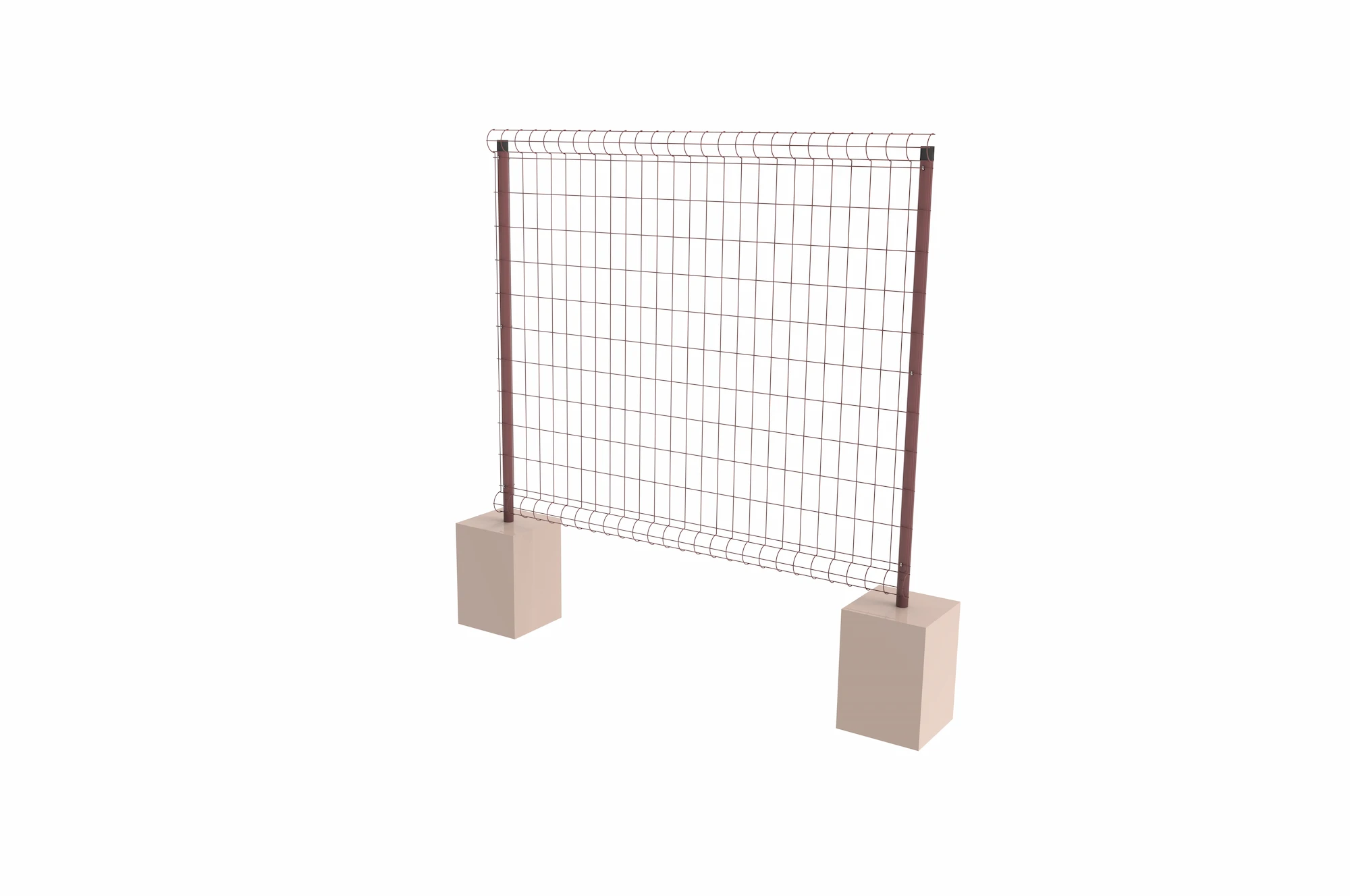 Concrete foundation solar farm fence system supplied by SR Solar, a solar mounting solutions manufacturer.