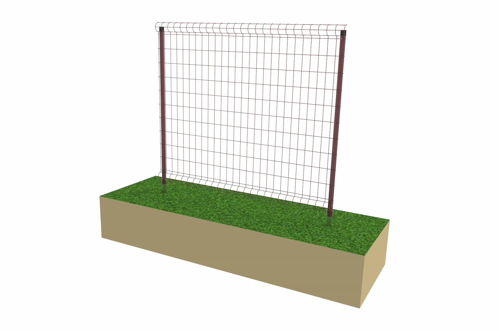 Solar farm fence supported by ground screw foundations from SR Solar, a solar mounting systems manufacturer.