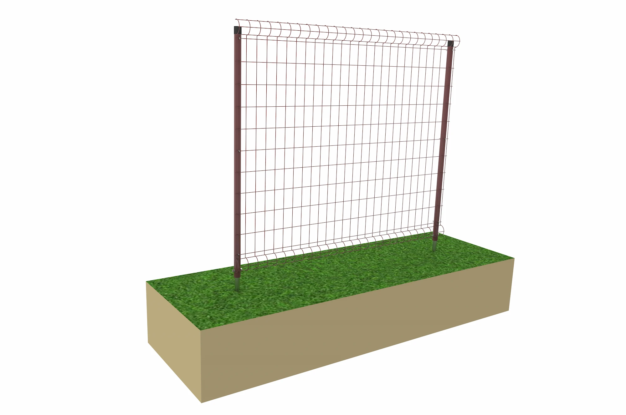 Ground screw foundation system for solar farm security fencing supplied by SR Solar.