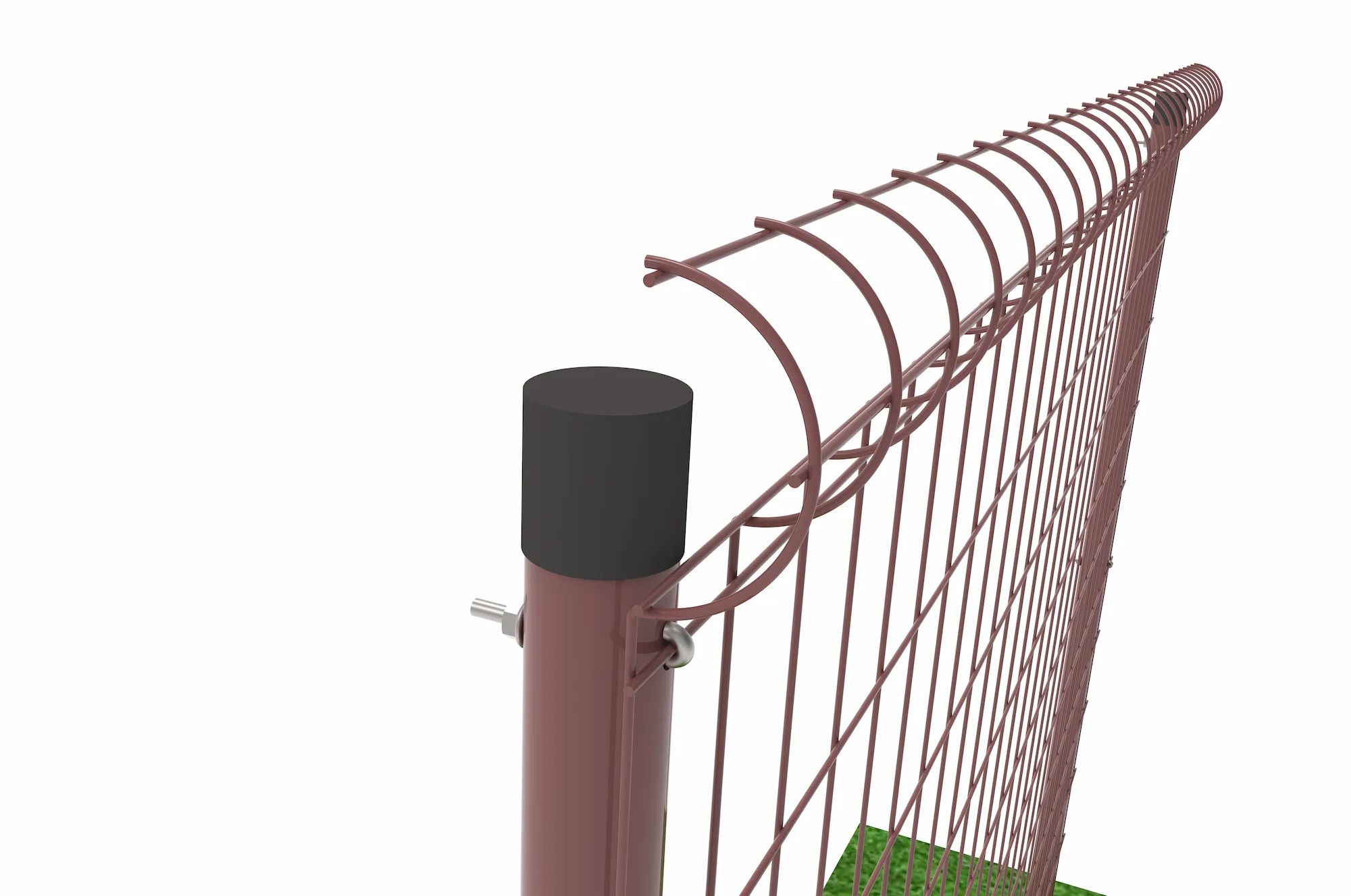 Ground screw foundation for solar farm fencing engineered for project requirements by SR Solar.